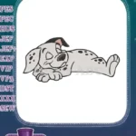 Cute Relaxing Dalmatian Puppy Dog Machine Embroidery Designs - Instant Download