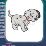 Adorable Spotted Dalmatian Puppy with Red Collar Embroidery Designs - Instant Download