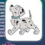 Cute spotted dalmatian puppy dog with blue collar embroidery designs - Instant Download