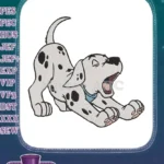 Cute Yawning Dalmatian Puppy Stretching Embroidery Designs for Kids - Instant Download