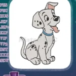 Happy Spotted Dalmatian Puppy Blue Collar Embroidery Designs - Instant Download
