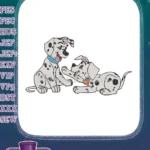 Happy playful Dalmatian puppies embroidery designs for dog lovers - Instant Download