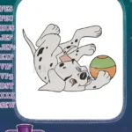 Playful Dalmatian Puppy with Ball Embroidery Designs - Instant Download