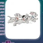 Three Playful Dalmatian Puppies Running Fast Embroidery Designs - Instant Download