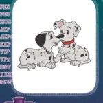 Cute Dalmatian puppies affectionate embroidery designs for dog lovers - Instant Download