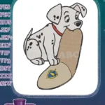 Cute Dalmatian Puppy on Slipper Embroidery Designs - Instant Download