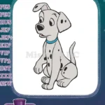 Cute Spotted Dalmatian Puppy with Blue Collar Embroidery Designs - Instant Download