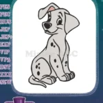 Happy Sitting Dalmatian Puppy Dog Cartoon Character Embroidery Designs - Instant Download