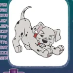 Adorable Spotted Dalmatian Puppy Stretching Cartoon Embroidery Designs - Instant Download