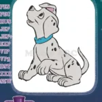Cute Spotted Dalmatian Puppy Dog with Blue Collar Embroidery Designs - Instant Download