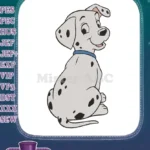 Cute Smiling Dalmatian Puppy Dog with Blue Collar Embroidery Designs - Instant Download