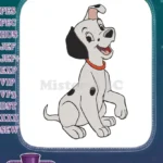 Cute happy Dalmatian puppy dog embroidery designs with red collar - Instant Download