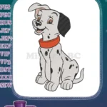 Cute smiling Dalmatian puppy dog embroidery designs with orange collar - Instant Download