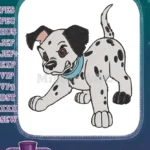Playful Dalmatian Puppy with Blue Collar Embroidery Designs - Instant Download
