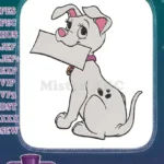 Happy Cartoon Dalmatian Puppy Holding Blank Paper Embroidery Designs - Instant Download