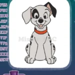 Cute Happy Dalmatian Puppy with Red Collar Embroidery Designs - Instant Download
