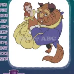Disney Princess Belle and Beast Dancing Embroidery Designs - Instant Download