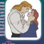 Beauty and Beast romantic couple embroidery designs for fairy tale lovers - Instant Download