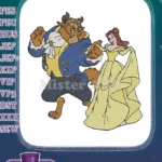 Disney Beauty and the Beast Dancing Couple Embroidery Designs - Instant Download