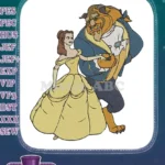 Classic Disney Belle and Beast dancing embroidery designs - Instant Download