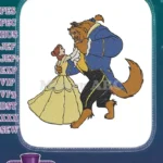 Beauty and Beast Dancing Fairytale Embroidery Designs for Fans - Instant Download
