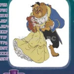 Enchanted Belle and Beast dancing fairytale embroidery designs - Instant Download