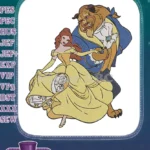 Disney Princess Belle and Beast Dancing Embroidery Designs - Instant Download