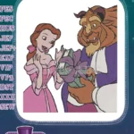 Disney Beauty and Beast Belle receiving book gift embroidery designs - Instant Download