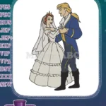 Fairytale Prince and Princess Wedding Dance Embroidery Designs - Instant Download