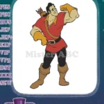 Gaston Disney character flexing bicep strong hunter embroidery designs - Instant Download