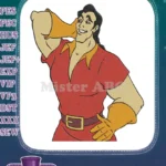 Confident Gaston from Beauty and the Beast cartoon embroidery designs - Instant Download