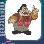 Jolly Cartoon Man with Big Smile and Pointing Finger Embroidery Designs - Instant Download