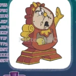Disney Beauty and the Beast Cogsworth expressive clock embroidery designs - Instant Download