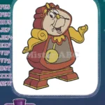 Classic Disney Beauty and the Beast Cogsworth embroidery designs - Instant Download