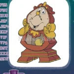 Cogsworth from Beauty and the Beast classic character embroidery designs - Instant Download