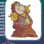 Cogsworth enchanted clock from Beauty and the Beast embroidery designs - Instant Download