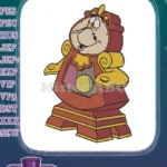 Cogsworth Disney Beauty and the Beast Enchanted Clock Embroidery Designs - Instant Download