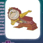 Smiling Cogsworth enchanted clock Disney Beauty Beast embroidery designs - Instant Download