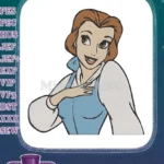 Sweet Belle Disney Princess smiling blue village dress embroidery designs - Instant Download