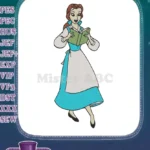 Belle Disney Princess Reading Book Character Embroidery Designs - Instant Download
