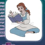 Disney Princess Belle Reading Book Classic Character Embroidery Designs - Instant Download