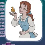 Belle Disney Princess with Bird Embroidery Designs for Fairytale Story - Instant Download
