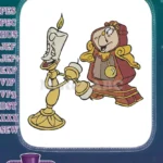 Disney Beauty and the Beast Lumiere Cogsworth embroidery designs - Instant Download