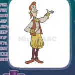 Smiling Red Haired Jester Character Open Hand Embroidery Designs - Instant Download