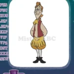 Whimsical storybook boy with red vest yellow outfit embroidery designs - Instant Download