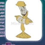 Lumiere dancing happy candelabra Disney character embroidery designs - Instant Download