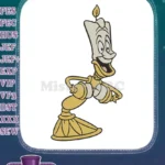 Happy Lumiere enchanted candlestick Disney character embroidery designs - Instant Download