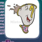 Playful Chip Teacup Spilling Tea Disney Embroidery Designs - Instant Download