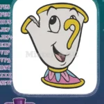 Smiling Chip Teacup from Beauty and the Beast Embroidery Designs - Instant Download