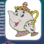 Classic Disney Beauty and the Beast Mrs. Potts Chip embroidery designs - Instant Download